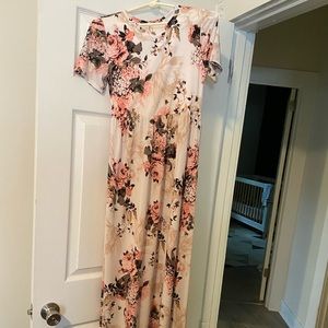 Maternity Ivory Floral Maxi Dress